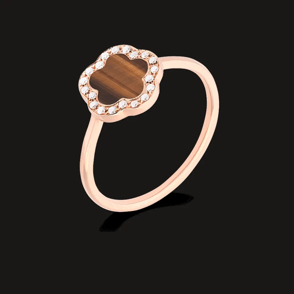 Cesare Pompanon Bague Fiore Di Mamma Oeil De Tigre