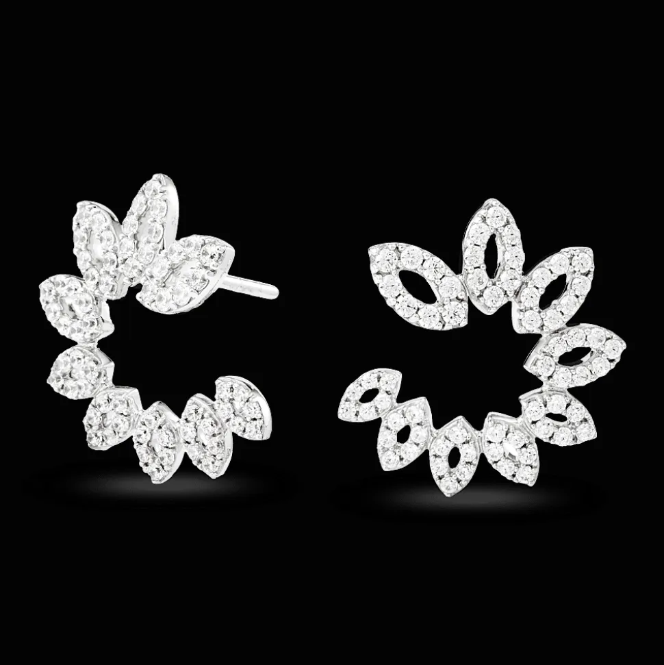 Collection Leaves and crossed Earring Gold