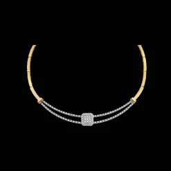 Halsketting 18kt goud Bi-color Diamant