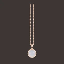 Halsketting 18kt Rose goud Chalcedoon Blauw