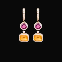 Iconic Oorbellen 18kt Rose goud Edelstenen