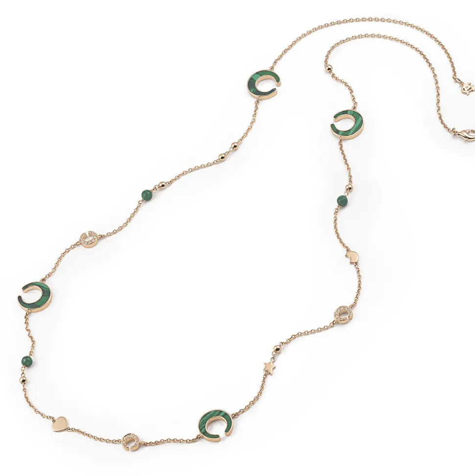 Ketting Roos Goud Malachite