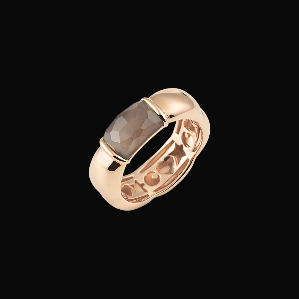 La Piazza Ring Rose goud Smokey Quartz