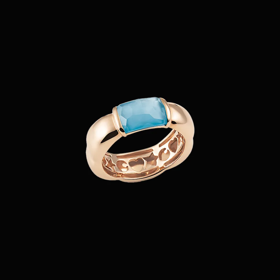 La Piazza Ring Rose goud Topaz Blauw