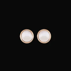 Oorbellen 18kt Rose goud Moonstone White