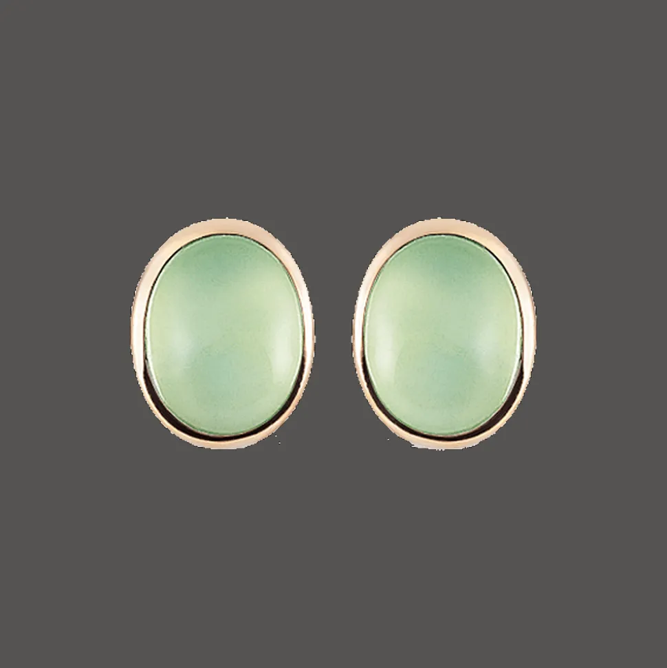 Oorbellen 18kt Rose goud Prehnite