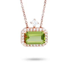 Pendant Gold diam Peridot Chain