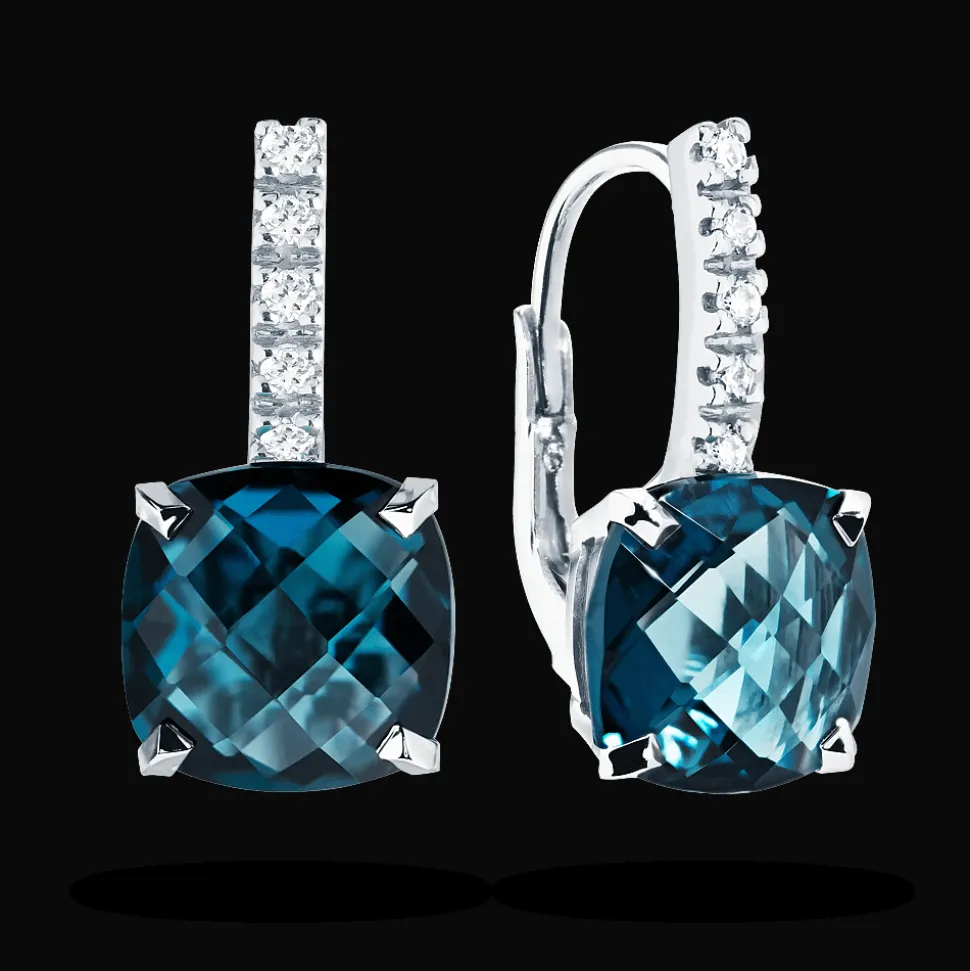 Poppy Blue petit modèle diamants