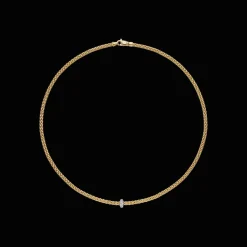 Prima Halsketting 18kt Geel goud Diamant