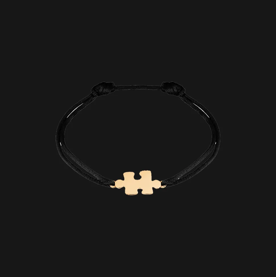 Puzzle Cord Armband Rose goud
