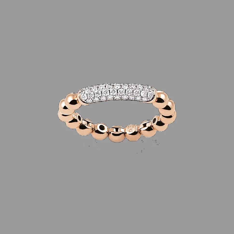 Ring 18kt Rose goud Diamant