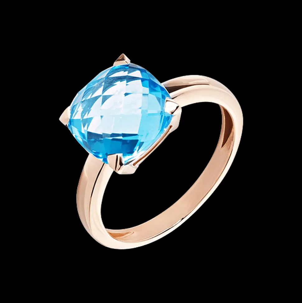 ring Poppy Blue Petit Modèle Swiss Blue Briolette