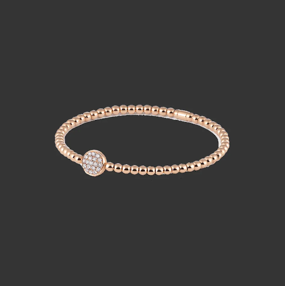 Stretchy Armband Rose goud Diamant