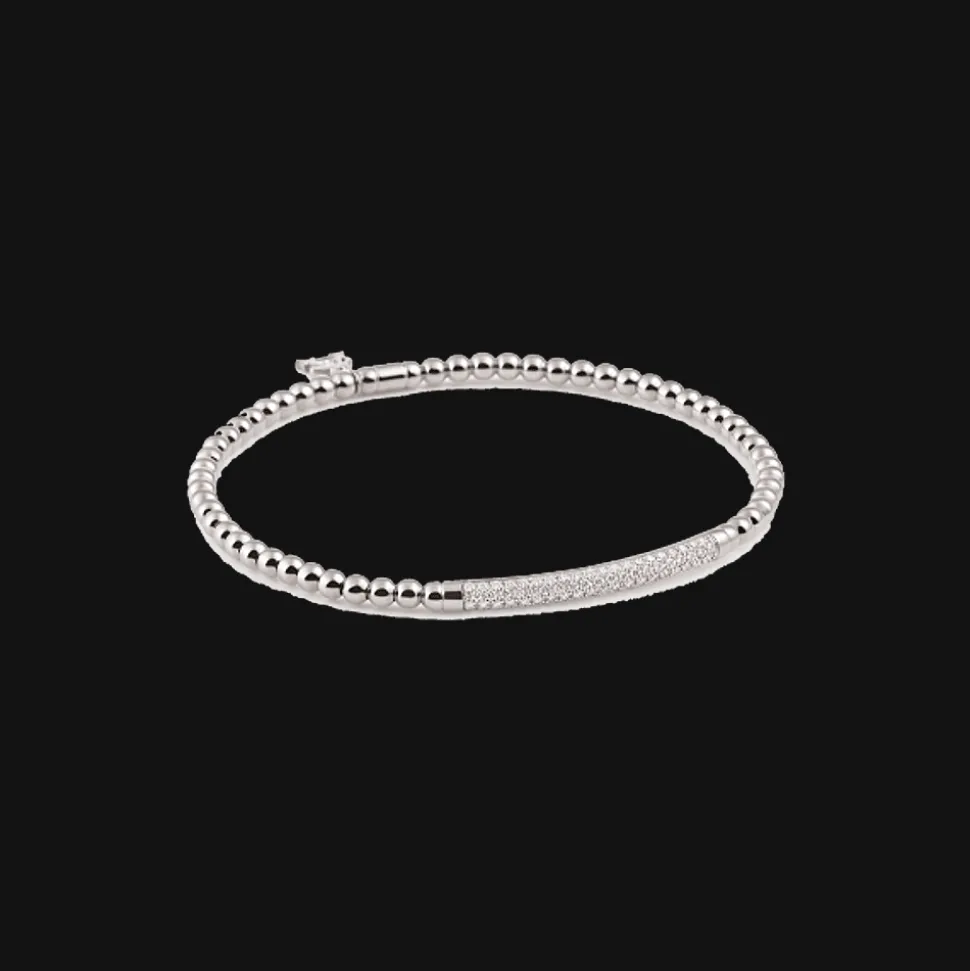 Stretchy Armband Witgoud Diamant