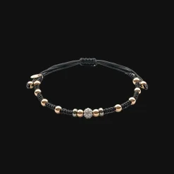 Wolf Armband 18kt Rose goud Diamant Macrame